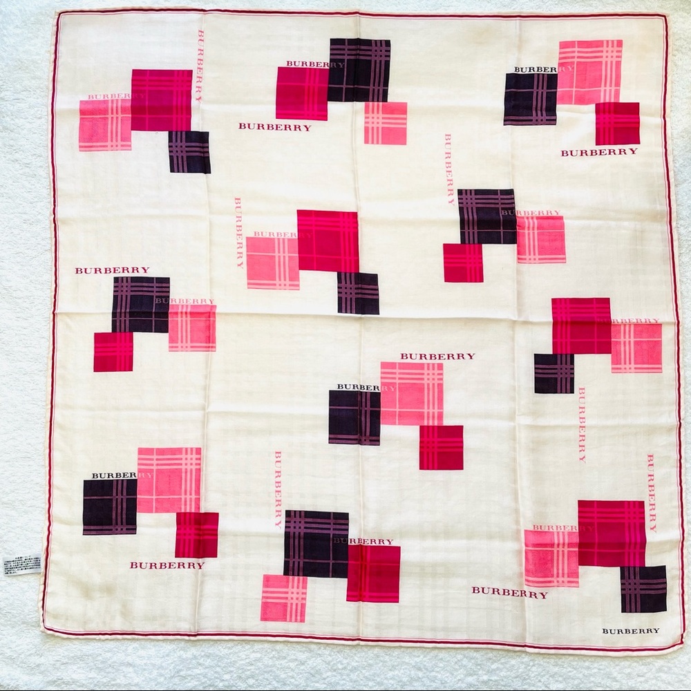 Burberry Silk Scarf women bag head hair neck purse authentic nova check